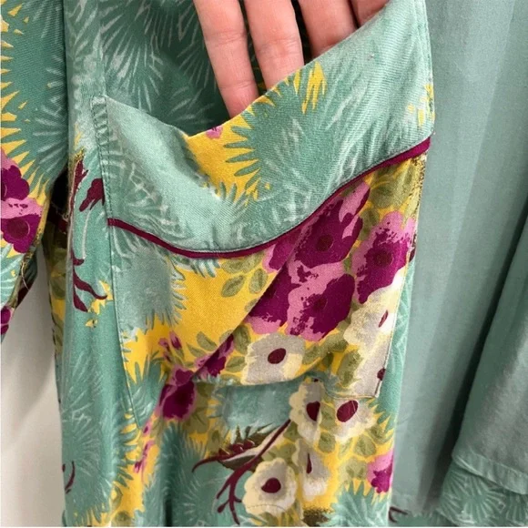 Floreat Loved By Anthropologie Women's Floral Rayon Kimono
Jacket Green Size M/L - Picture 5 of 11